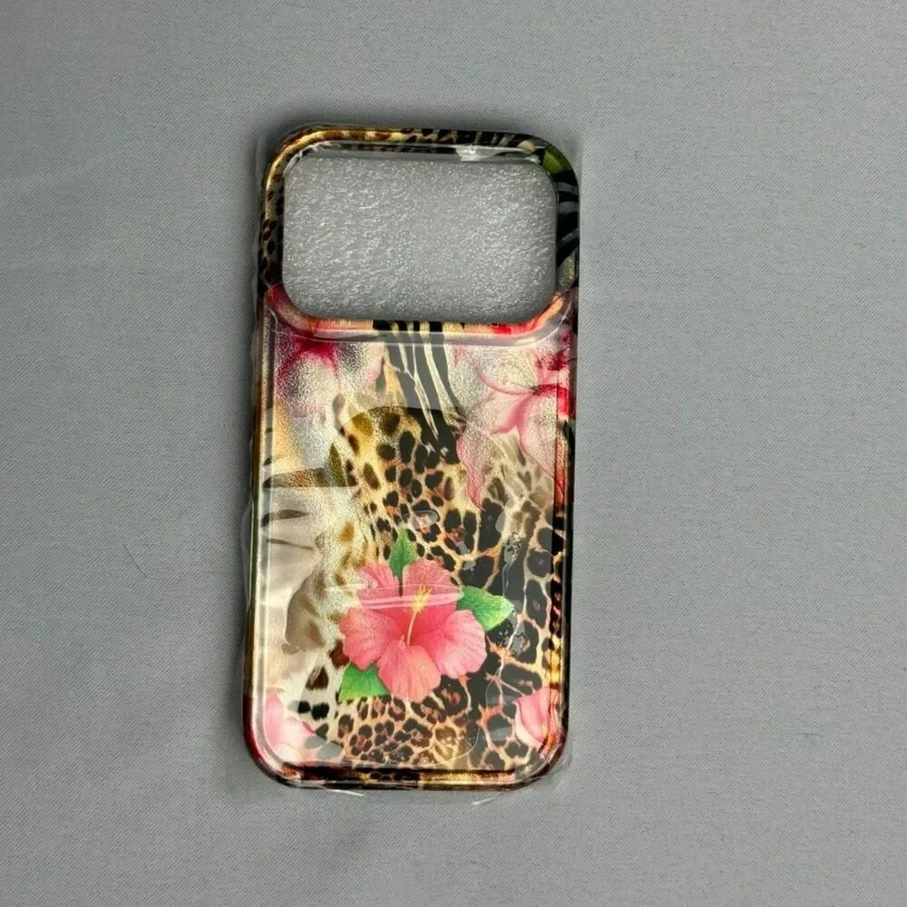 Glitter Flower Animal Print Phone Case - iPhone 17 Pro